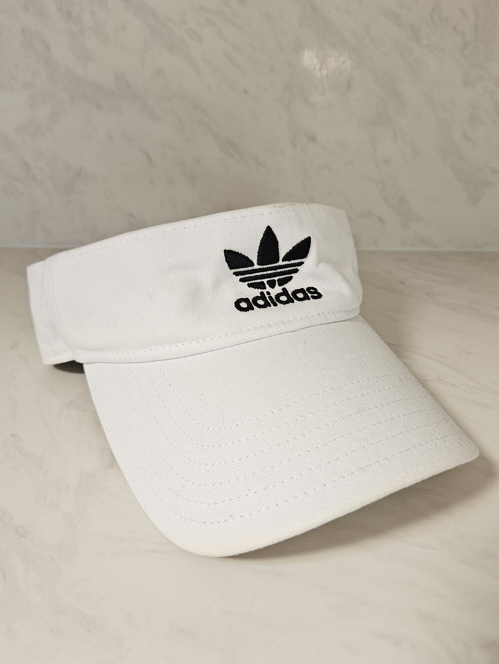 Adidas - White Visor with Black Trefoil Logo